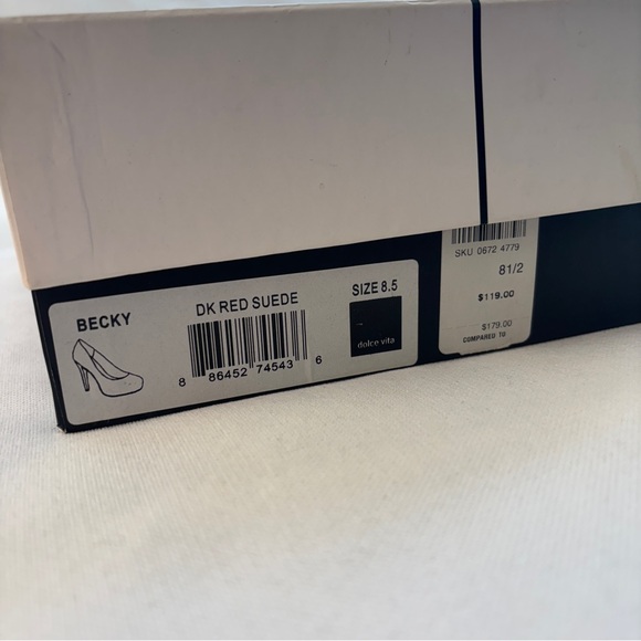 Dolce Vita Red Suede Pumps High Heel Platform size 8.5 - Picture 12 of 12